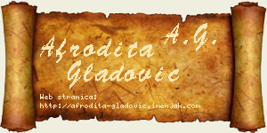 Afrodita Gladović vizit kartica